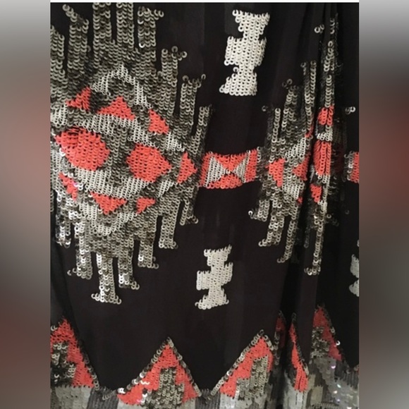 AllSaints Sequin Sheer Aztec Chariot Dress Uk 8 US 2 retail $450 - Picture 5 of 5